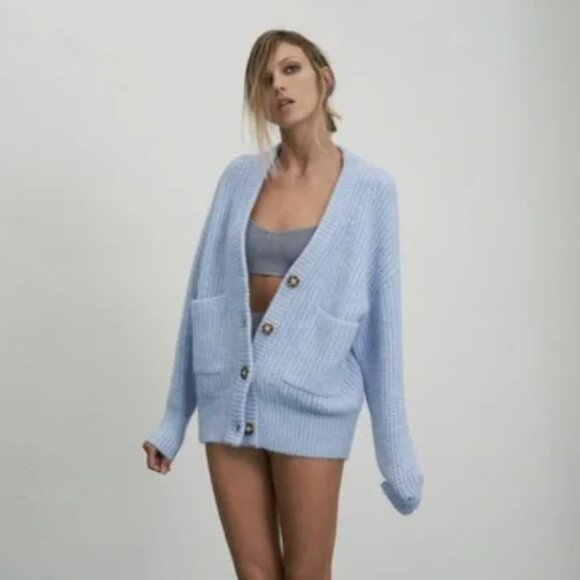 ❄️ Zara Wool & Alpaca Knit Oversized Cardigan Jacket | Size S | Like New - Picture 1 of 9